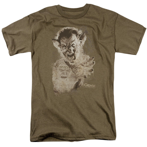 Grimm Murcielago Sketch Mens T Shirt Safari Green