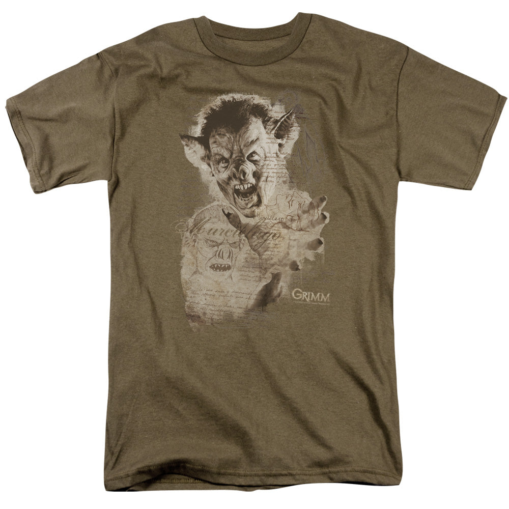 Grimm Murcielago Sketch Mens T Shirt Safari Green