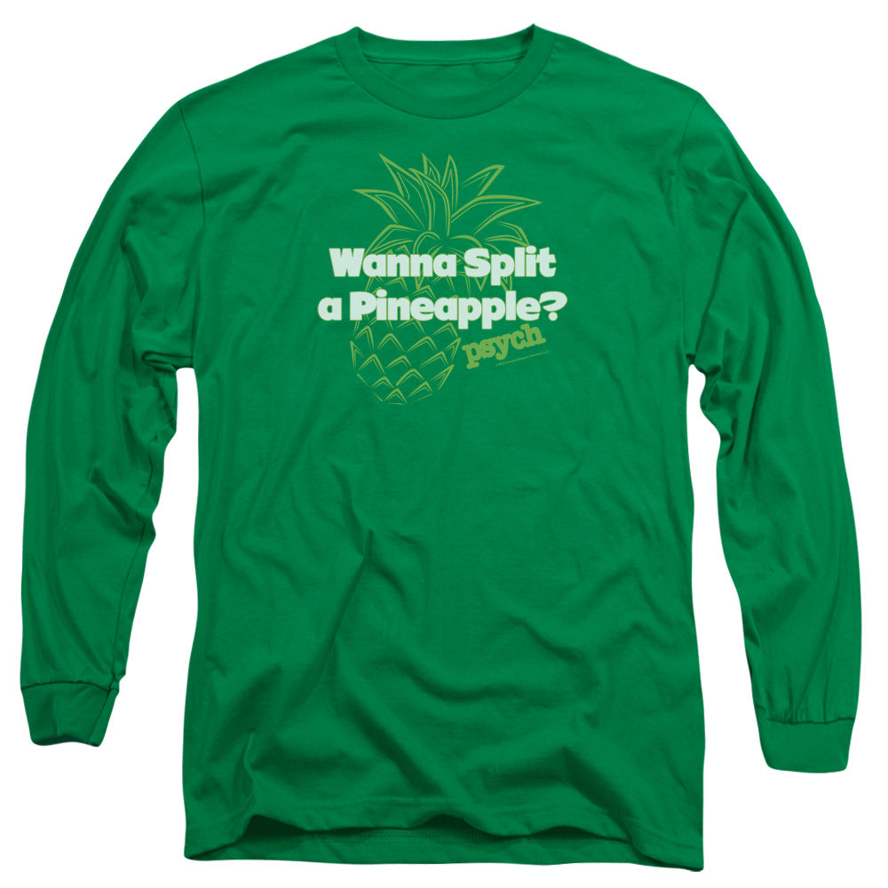 Psych Pineapple Split Mens Long Sleeve Shirt Kelly Green