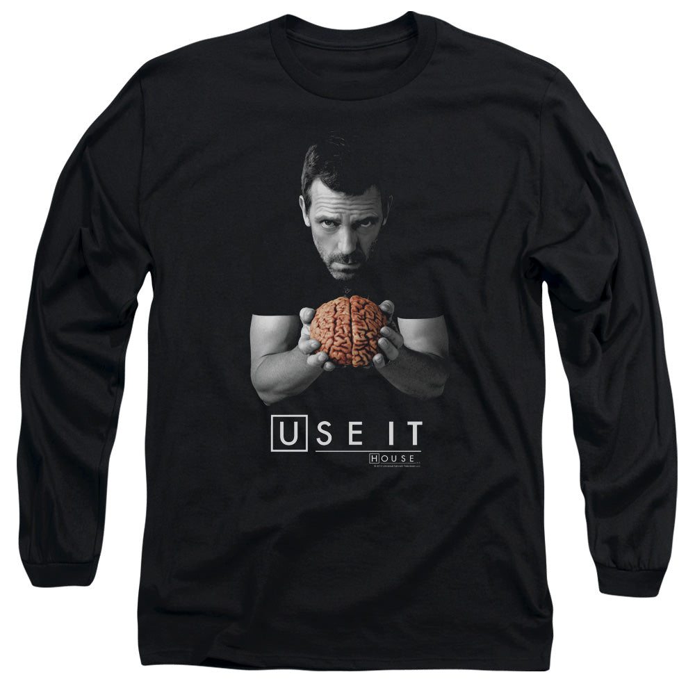 House Use It Mens Long Sleeve Shirt Black Officially Licensed