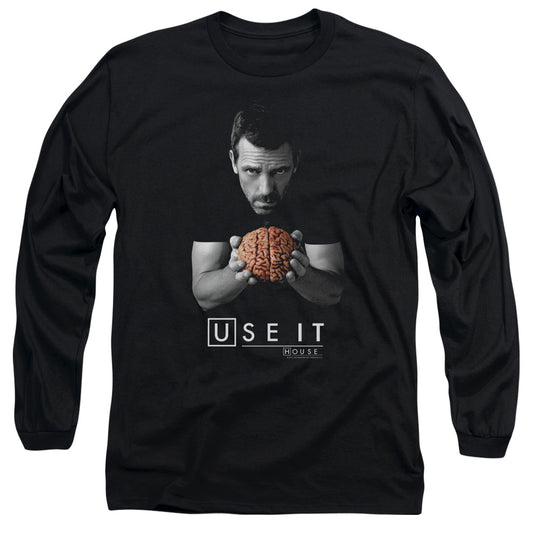 House Use It Mens Long Sleeve Shirt Black Officially Licensed