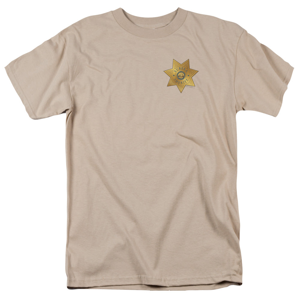 Eureka Badge Mens T Shirt Sand Sand