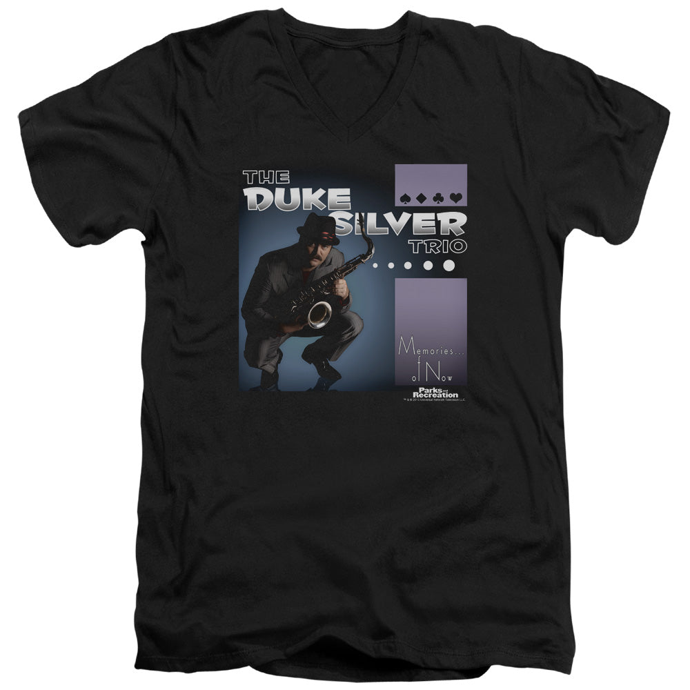 Parks And Rec Album Cover Mens Slim Fit V Neck T Shirt Black