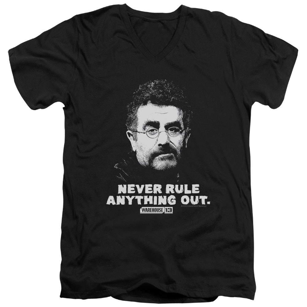 Warehouse 13 Artie Mens Slim Fit V Neck T Shirt Black