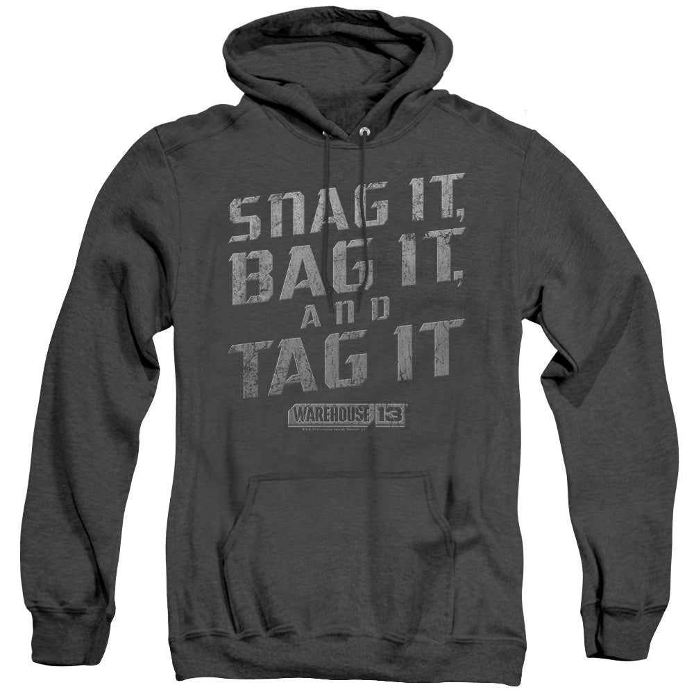 Warehouse 13 Snag It Heather Mens Hoodie Black