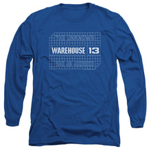 Load image into Gallery viewer, Warehouse 13 Blueprint Logo Mens Long Sleeve Shirt Royal Blue
