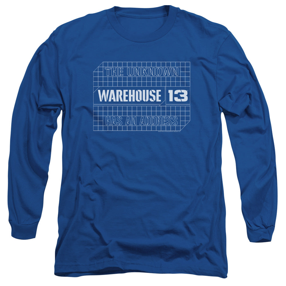 Warehouse 13 Blueprint Logo Mens Long Sleeve Shirt Royal Blue