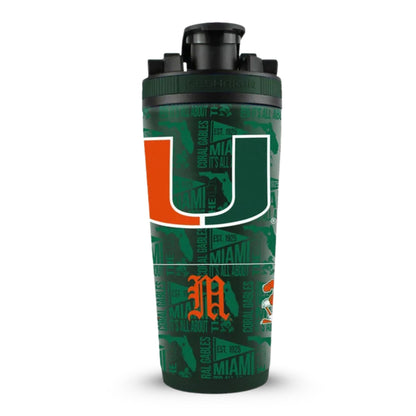 University of Miami 26oz Ice Shaker Cup Officially Licensed