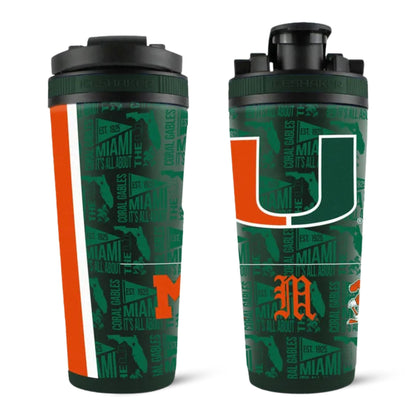 University of Miami 26oz Ice Shaker Cup Officially Licensed
