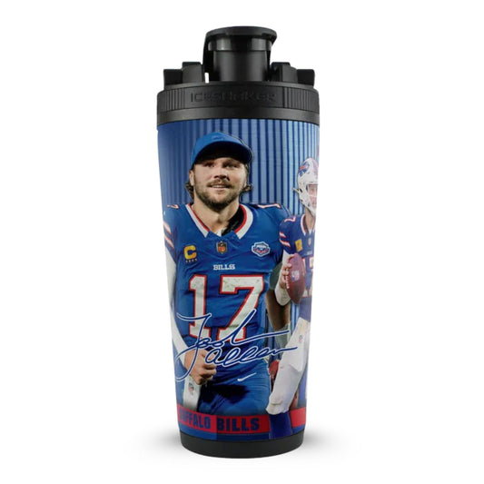 Official Josh Allen Buffalo Bills 4D 26oz Ice Shaker Cup Officially Licensed