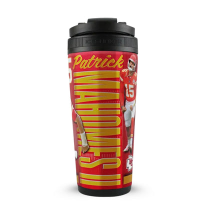 Official Patrick Mahomes Kansas City Chiefs 4D 26oz Ice Shaker Cup Officially Licensed