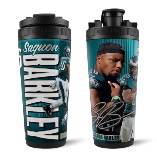 Official Saquon Barkley Philadelphia Eagles 4D 26oz Ice Shaker Cup Officially Licensed