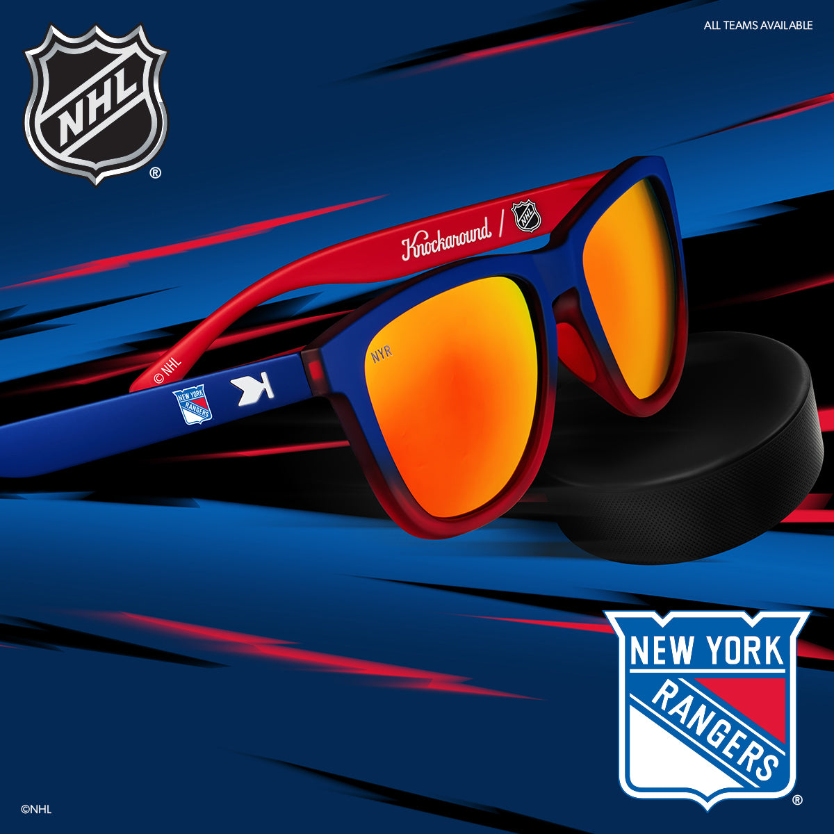 New York Rangers Officially Licensed Knockaround Sunglasses