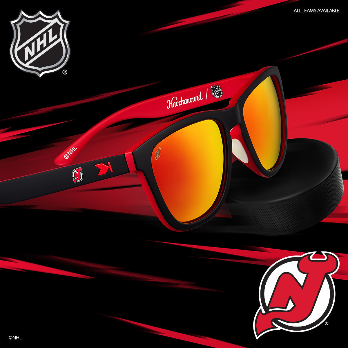 New Jersey Devils Officially Licensed Knockaround Sunglasses