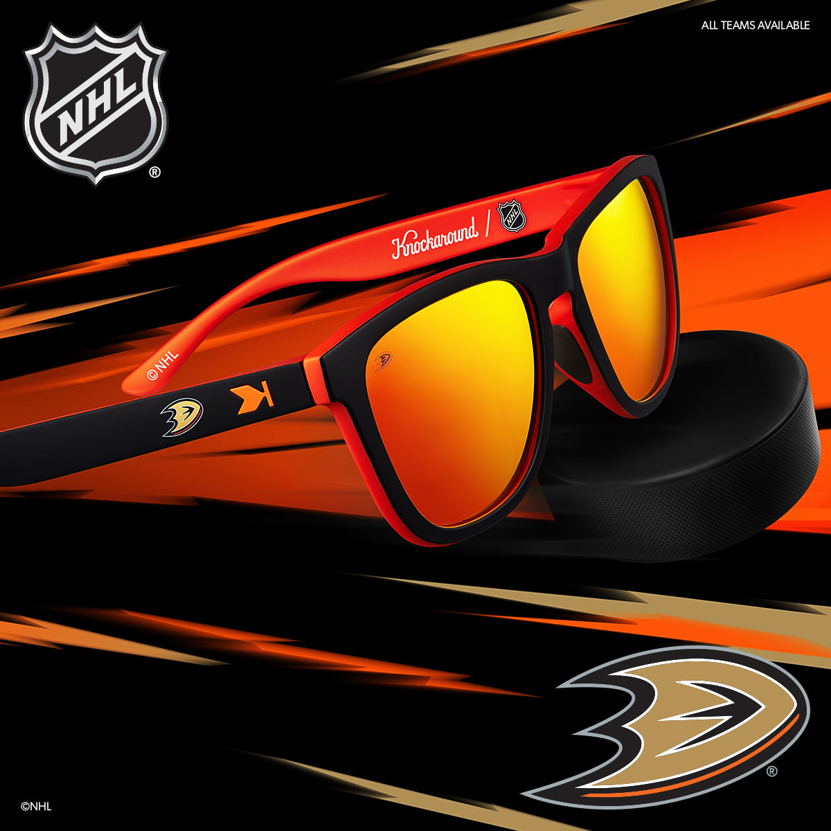 Anaheim Ducks Officially Licensed Knockaround Sunglasses