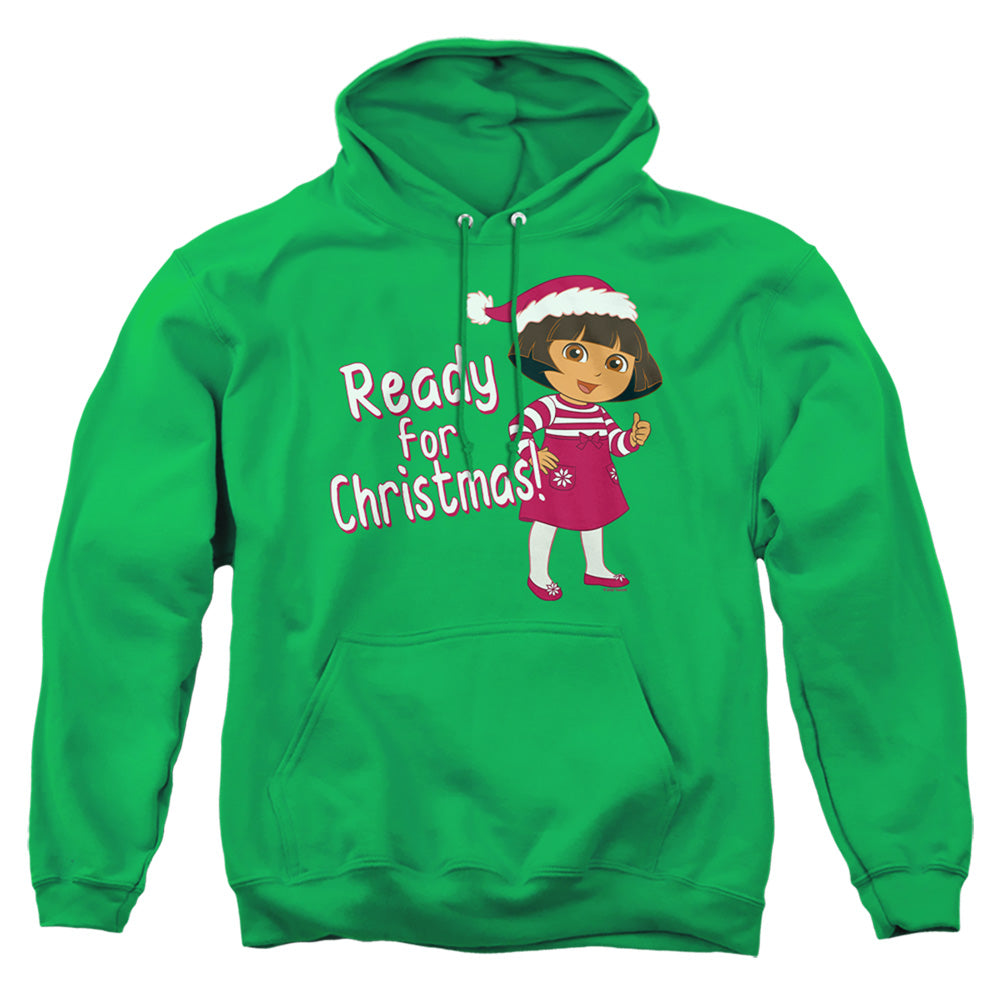 Dora The Explorer Dora Ready For The Holidays Mens Hoodie Kelly Green