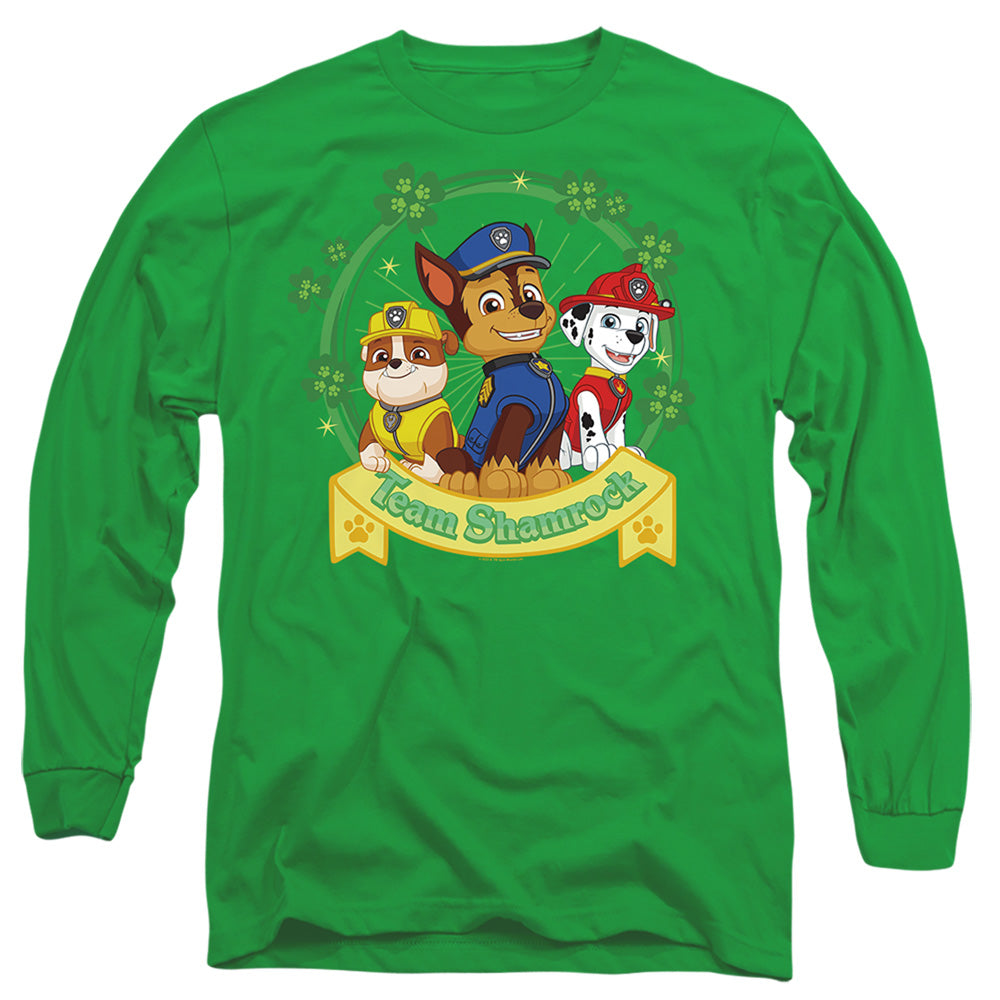 Paw Patrol St. Patrick'S Day Team Shamrock Mens Long Sleeve Shirt Kelly Green