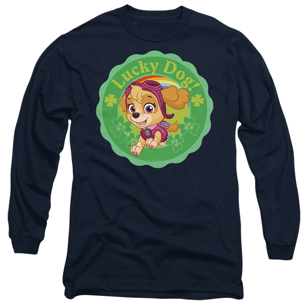 Paw Patrol St. Patrick'S Day Lucky Dog Mens Long Sleeve Shirt Navy