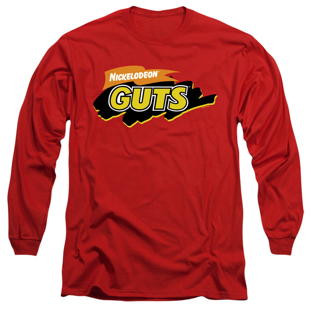 Nickelodeon Guts Guts Logo Mens Long Sleeve Shirt Red
