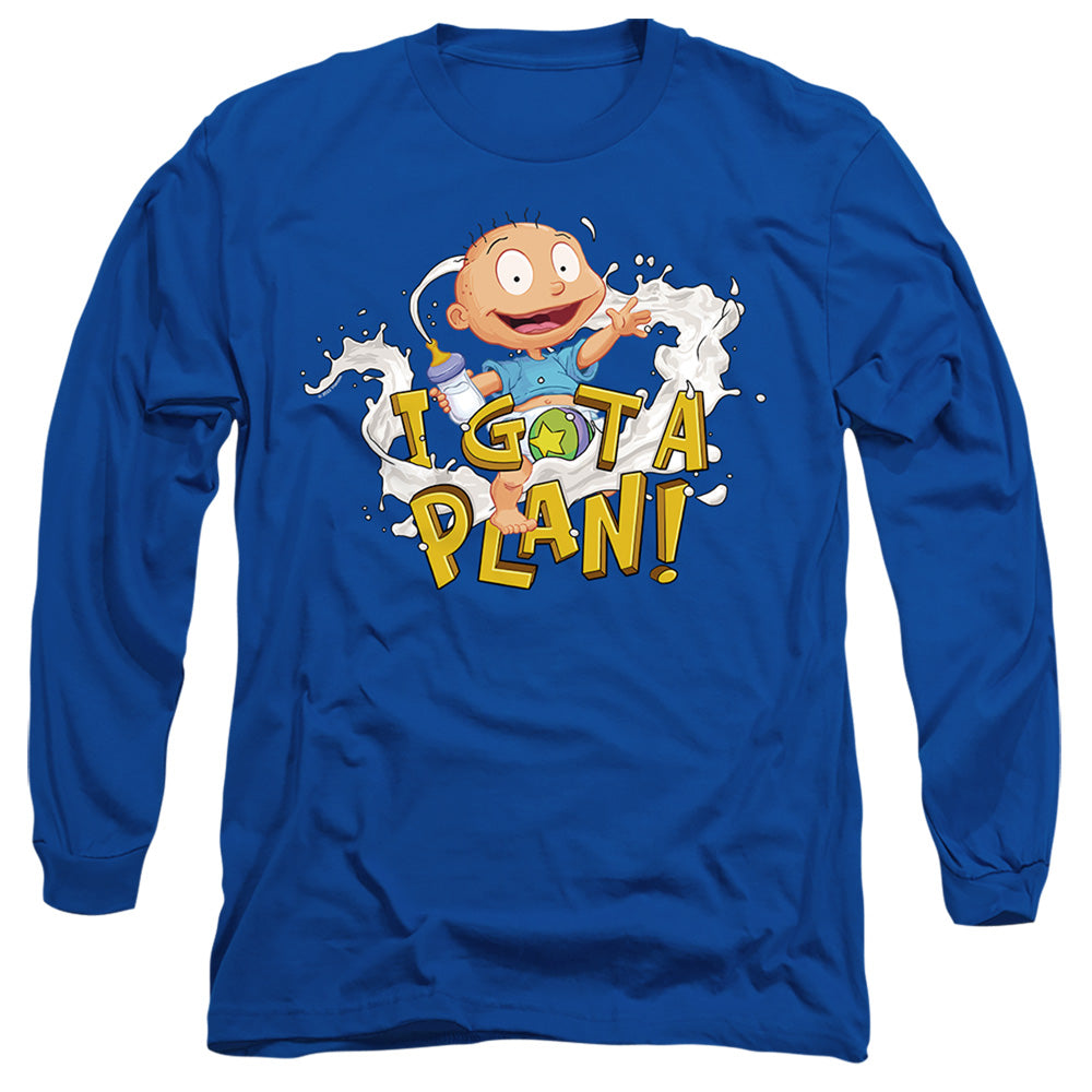 Rugrats Tommy Pickles Has A Plan Mens Long Sleeve Shirt Royal Blue