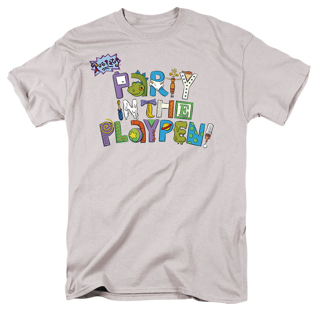 Rugrats Party In The Playpen Mens T Shirt Silver