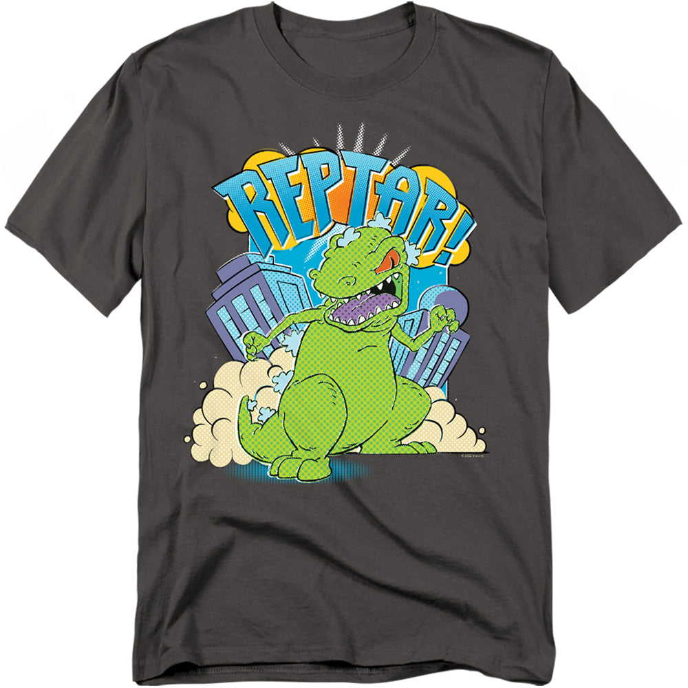 Rugrats Reptar Stomp Mens T Shirt Charcoal