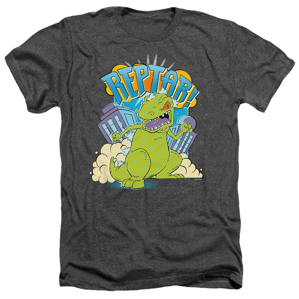 Rugrats Reptar Stomp Heather Mens T Shirt Charcoal