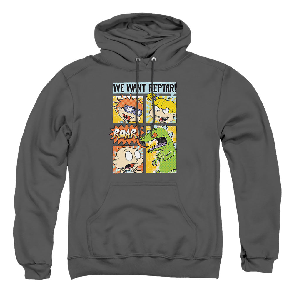 Rugrats We Want Reptar! Comic Mens Hoodie Charcoal