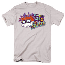 Load image into Gallery viewer, Rugrats Chicks Dig The Glasses Badge Mens T Shirt Silver
