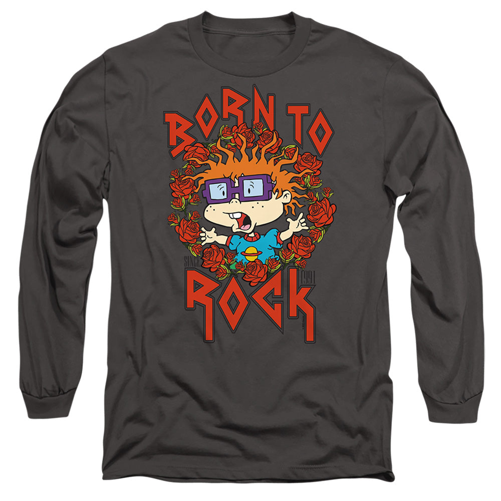 Rugrats Chucky Was Born To Rock Mens Long Sleeve Shirt Charcoal Officially Licensed