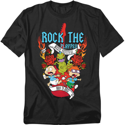 Rugrats Rock The Playpen Music Festival Mens T Shirt Black