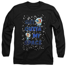 Load image into Gallery viewer, Ren And Stimpy Get Outta My Space Mens Long Sleeve Shirt Black
