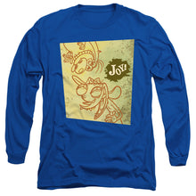 Load image into Gallery viewer, Ren And Stimpy Joy! Mens Long Sleeve Shirt Royal Blue
