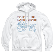 Load image into Gallery viewer, Ren And Stimpy Shut Up And Look Stupid! Mens Hoodie White
