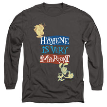 Load image into Gallery viewer, Ren And Stimpy Hygiene Is Very Important Mens Long Sleeve Shirt Charcoal
