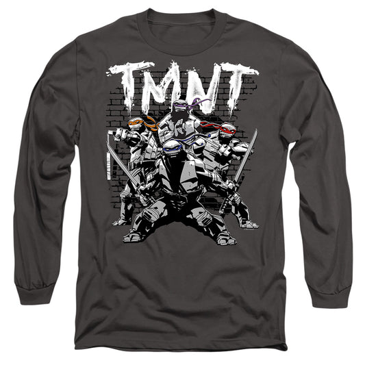 Tmnt Tmnt Team Mens Long Sleeve Shirt Charcoal Officially Licensed