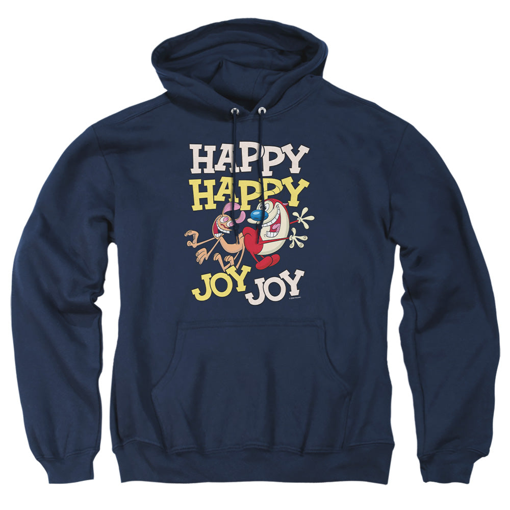 Ren And Stimpy Happy Happy Joy Joy Mens Hoodie Navy