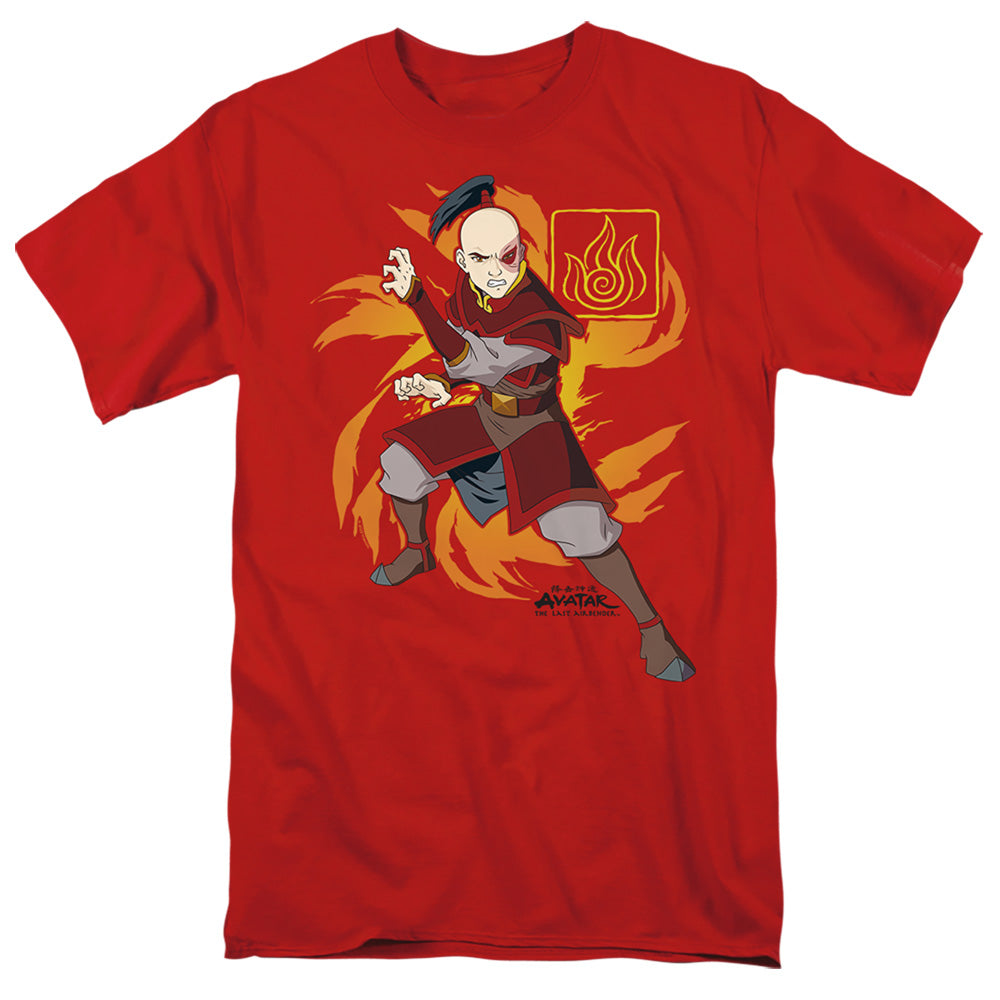 Avatar The Last Airbender Zuko Flame Burst Mens T Shirt Red