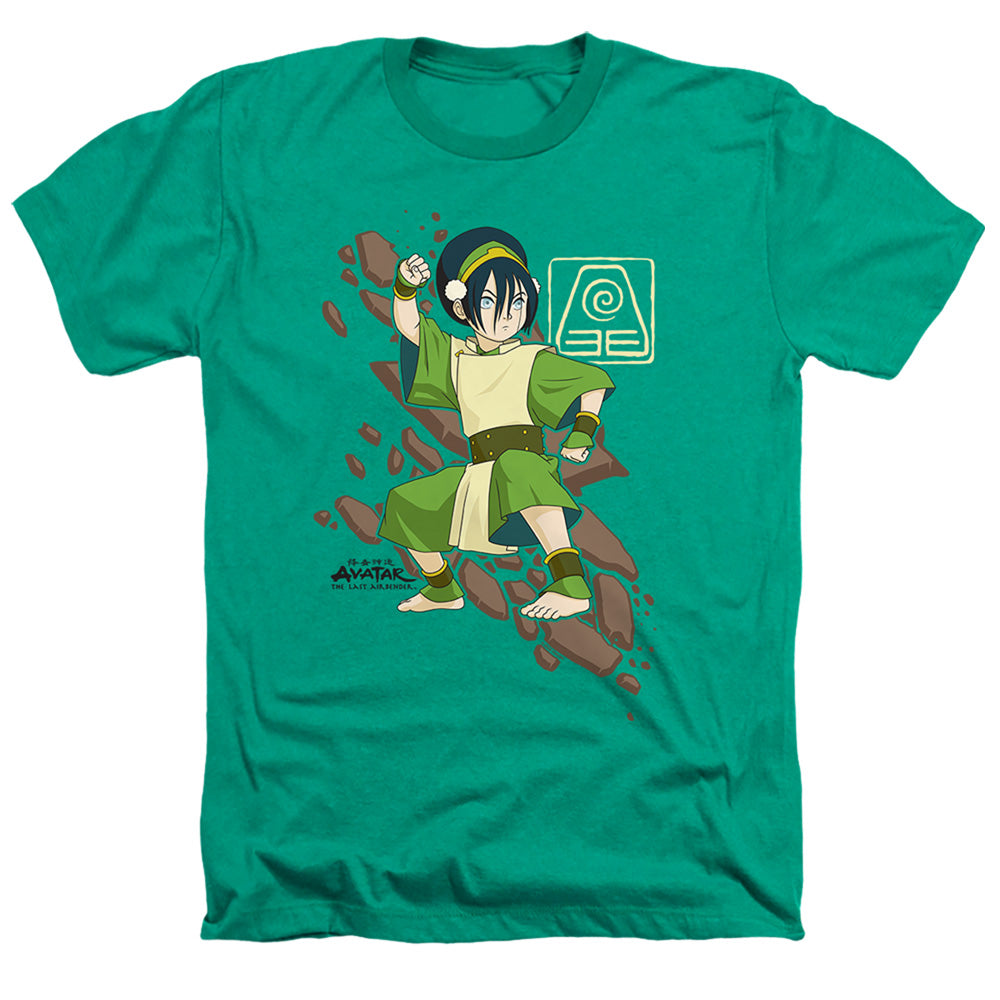 Avatar The Last Airbender Toph Rock Slide Heather Mens T Shirt Kelly Green