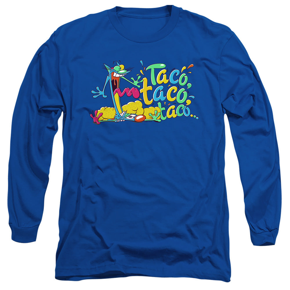 Catdog Taco Taco Taco Mens Long Sleeve Shirt Royal Officially Licensed