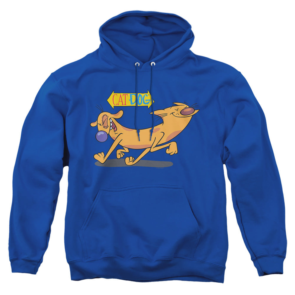 Catdog Happy Paws Mens Hoodie Royal