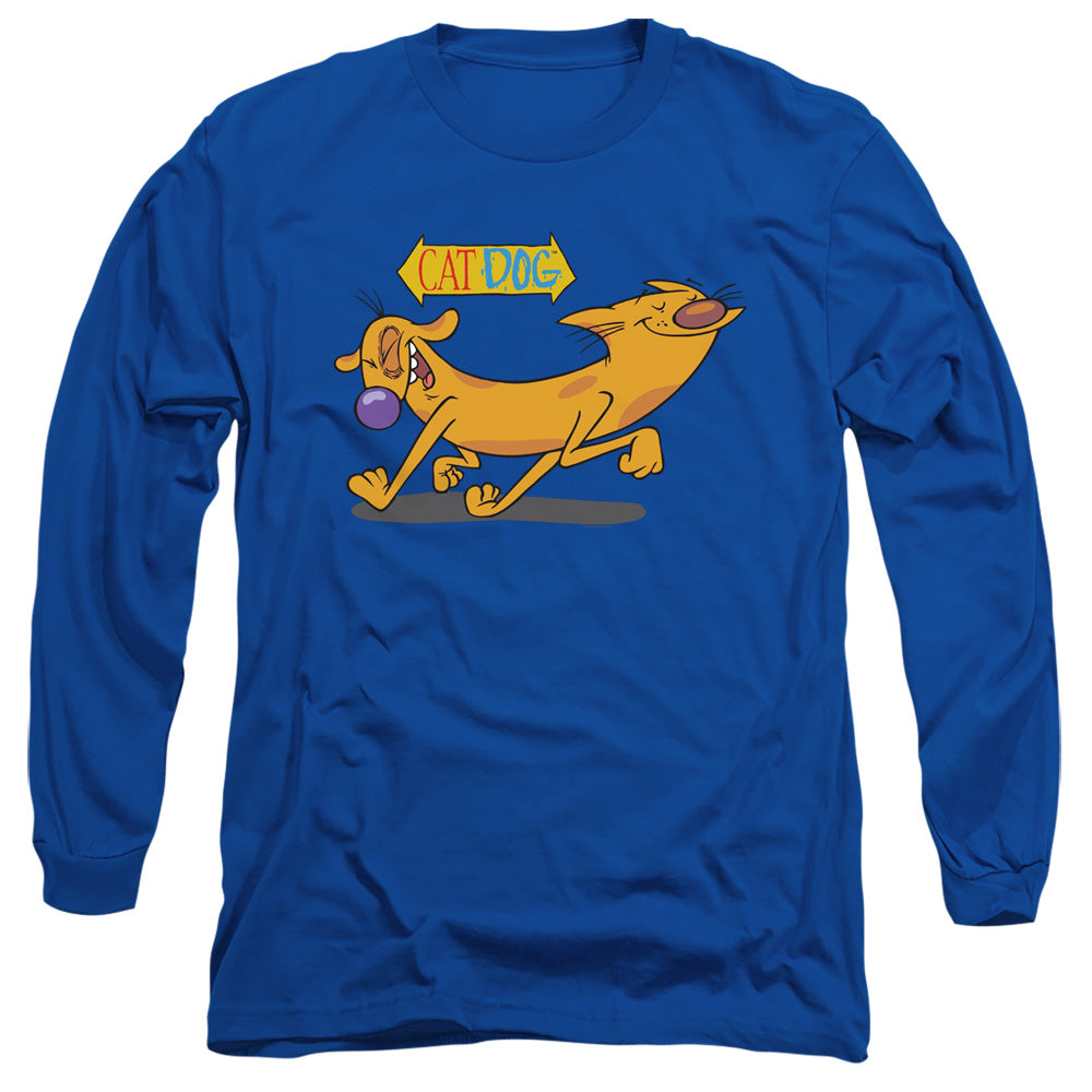 Catdog Happy Paws Mens Long Sleeve Shirt Royal Blue