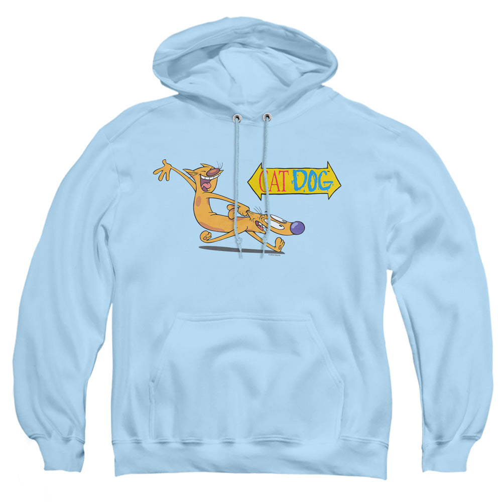 Catdog Yee Haw! Mens Hoodie Light Blue
