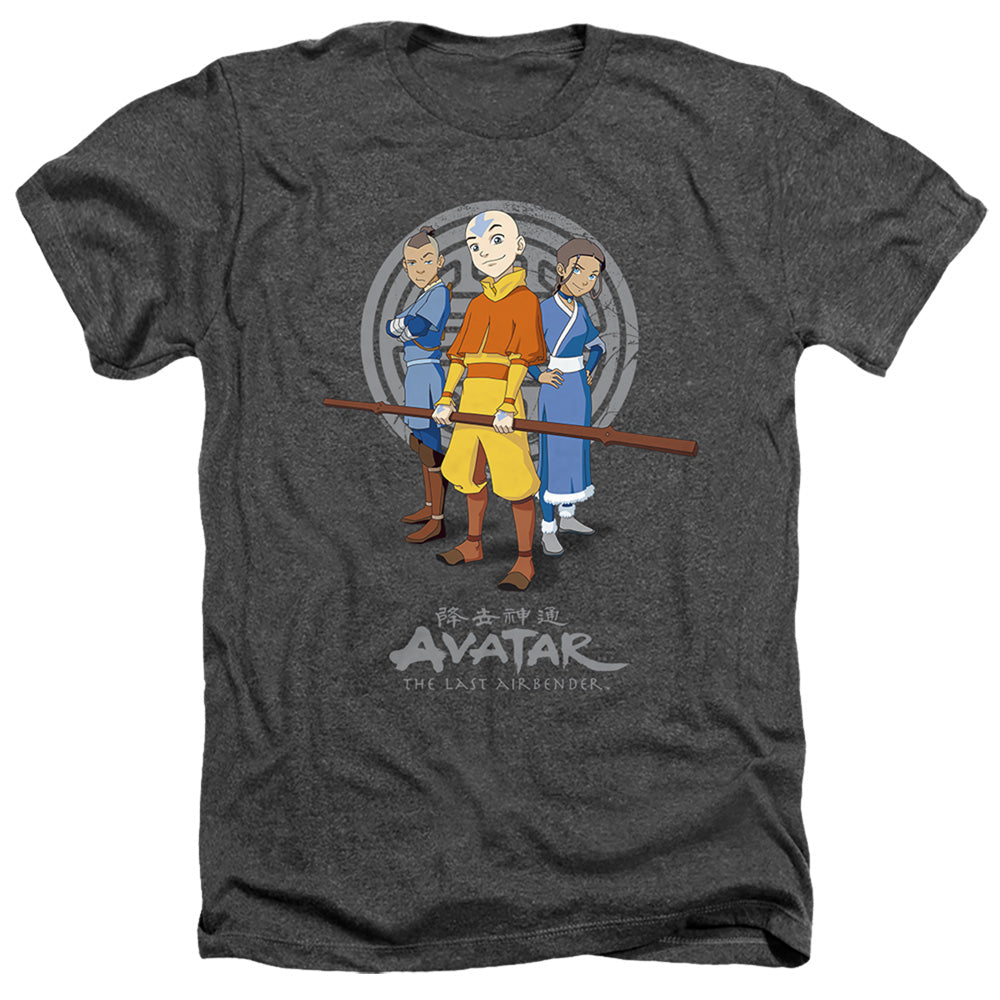 Avatar The Last Airbender Team Avatar Heather Mens T Shirt Charcoal