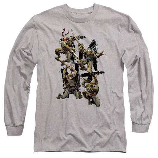 Tmnt Shinobi Mens Long Sleeve Shirt Athletic Heather Officially Licensed