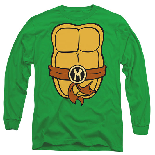 Tmnt Michelangelo Chest Mens Long Sleeve Shirt Kelly Green Officially Licensed