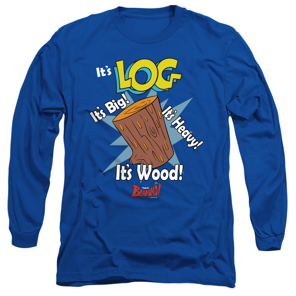 Ren And Stimpy It'S Log Mens Long Sleeve Shirt Royal Blue
