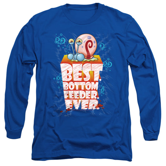 Spongebob Best. Bottom Feed. Ever. Mens Long Sleeve Shirt Royal Officially Licensed