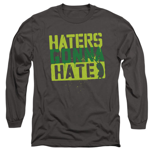 Spongebob Haters Gonna Hate Mens Long Sleeve Shirt Charcoal Officially Licensed