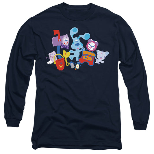 Blues Clues Characters Mens Long Sleeve Shirt Navy Officially Licensed